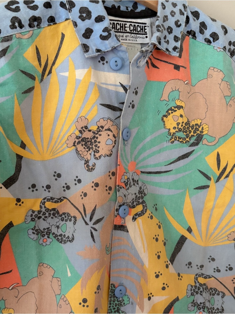 VTG Cache Multicolor Kids Short Sleeve Button-Down Shirt - Picture 2 of 4